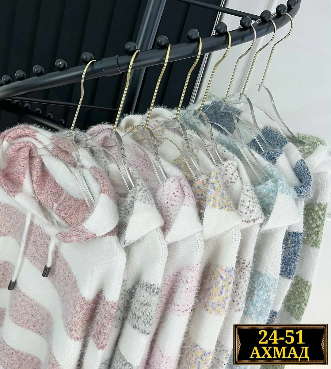 Свитер с капюшоном из смесовой ткани хлопок и полиэстер хлопок; Cotton; POLYESTER — фото 8