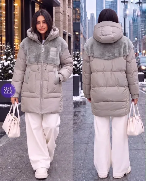 Женская куртка из фабричного материала с наполнителем хлофайбер — фото 5