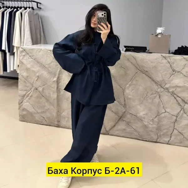 Женский костюм из 100 льняной ткани с рубашкой в восточном — фото 4