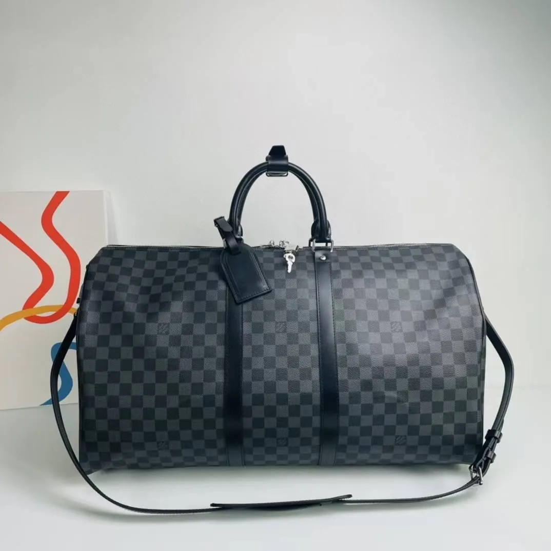 Дорожная сумка Louis Vuitton Keepall 55 в графитовом Damier — фото 1