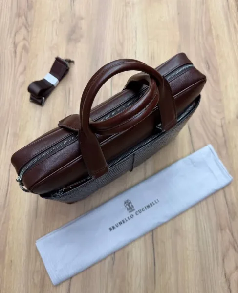 Сумка Brunello Coccinelle Мужской портфель, кожа — фото 8