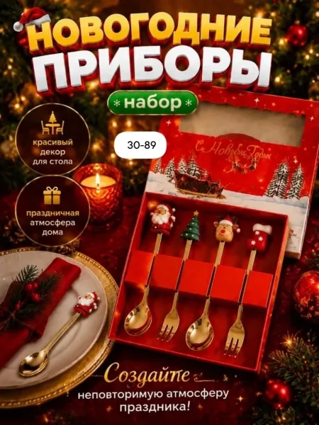 Новогодний набор чайных ложек — фото 2