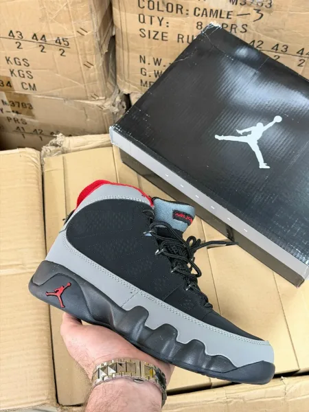 Кроссовки NIKE AIR JORDAN 9 RETRO BRED, кожа — фото 1