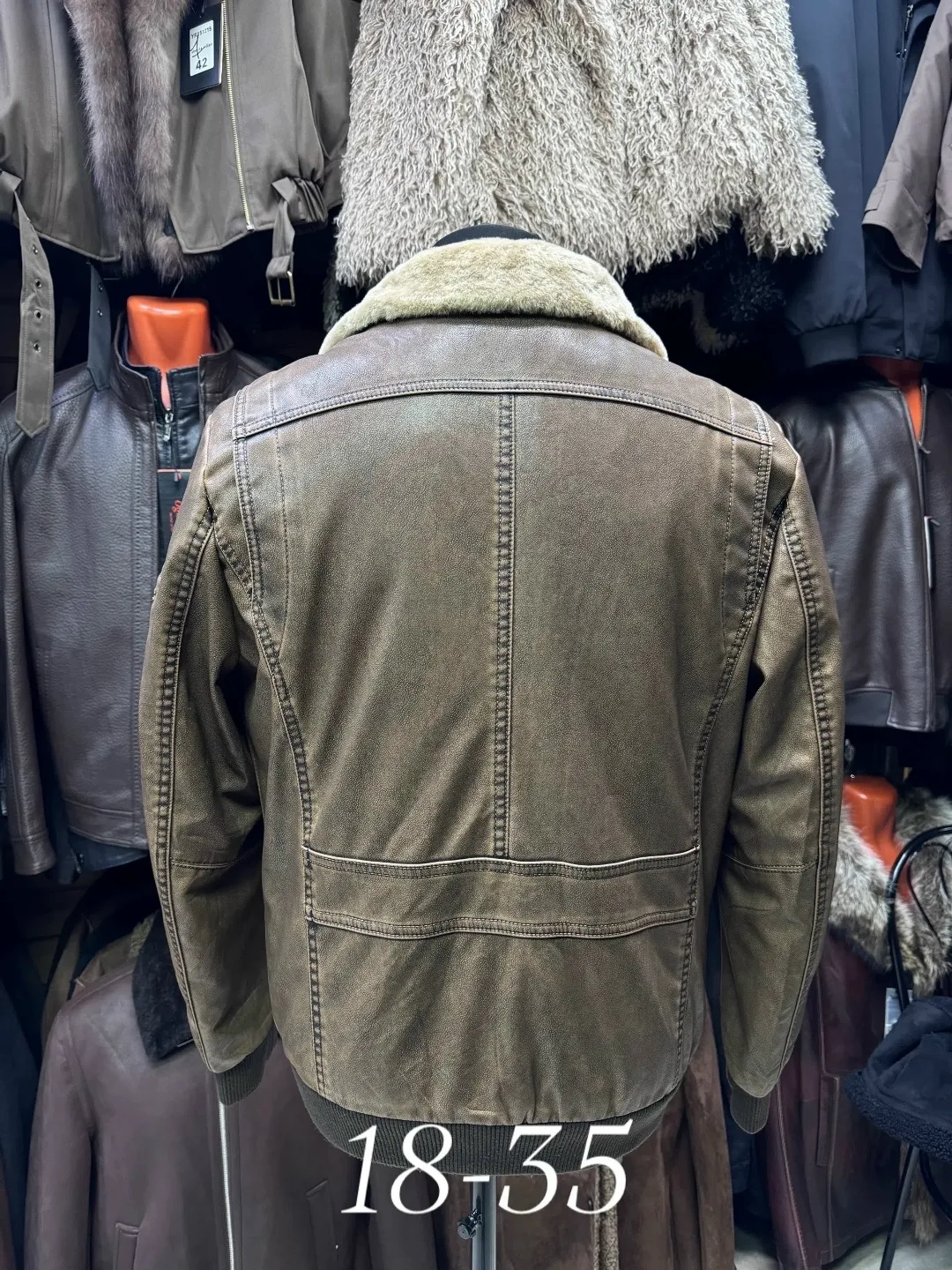 Мужская куртка из натуральной кожи с внутренней подкладкой из овчины — фото 2