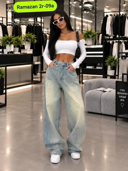 Свободный фасон BAGGY, удобная посадка, стильные джинсы для повседневного образа — фото 1