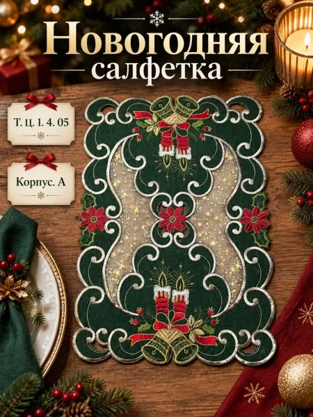 Салфетка новогодний на стол — фото 2