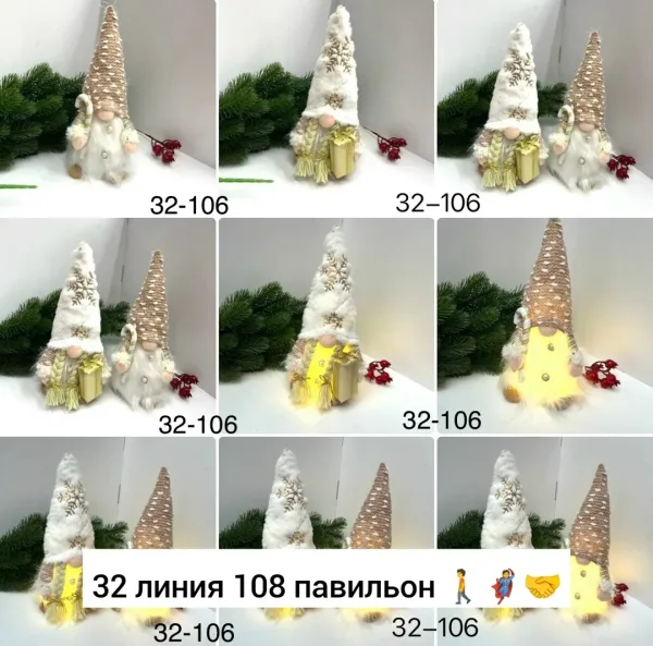 Игрушка гном с светом для рождественского декора дома, кухни это живое фото — фото 2