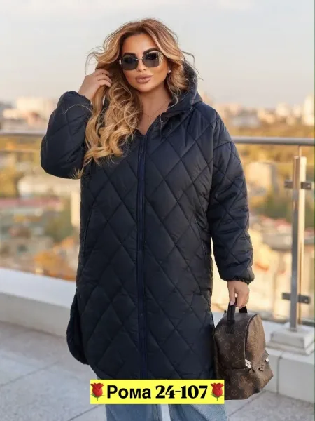Женская куртка из синтепона с подкладкой, доступна в черном, белом — фото 1