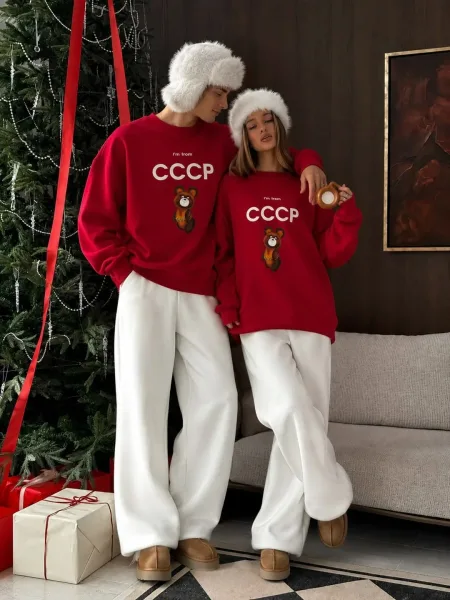 Свитшот женский с принтом Олимпийский мишка — фото 2