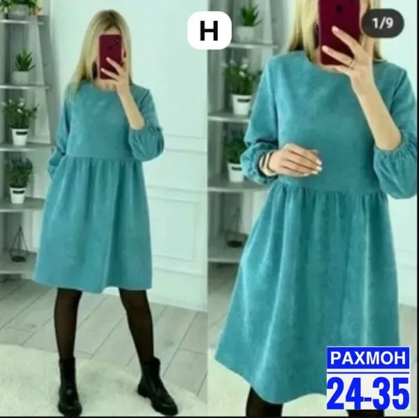 Платье вельветовое — фото 3