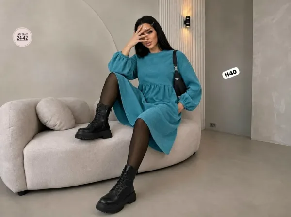 Платье вельвет — фото 2