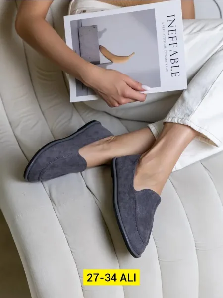 Лоферы из натуральной замши Чёрный — фото 2