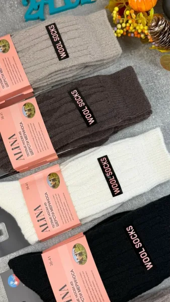 Носки женские из натуральной шерсти мериноса — фото 6