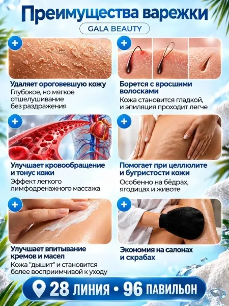 СКРАБ-ВАРЕЖКА ДЛЯ ГЛАДКОЙ И МЯГКОЙ КОЖИ — фото 3