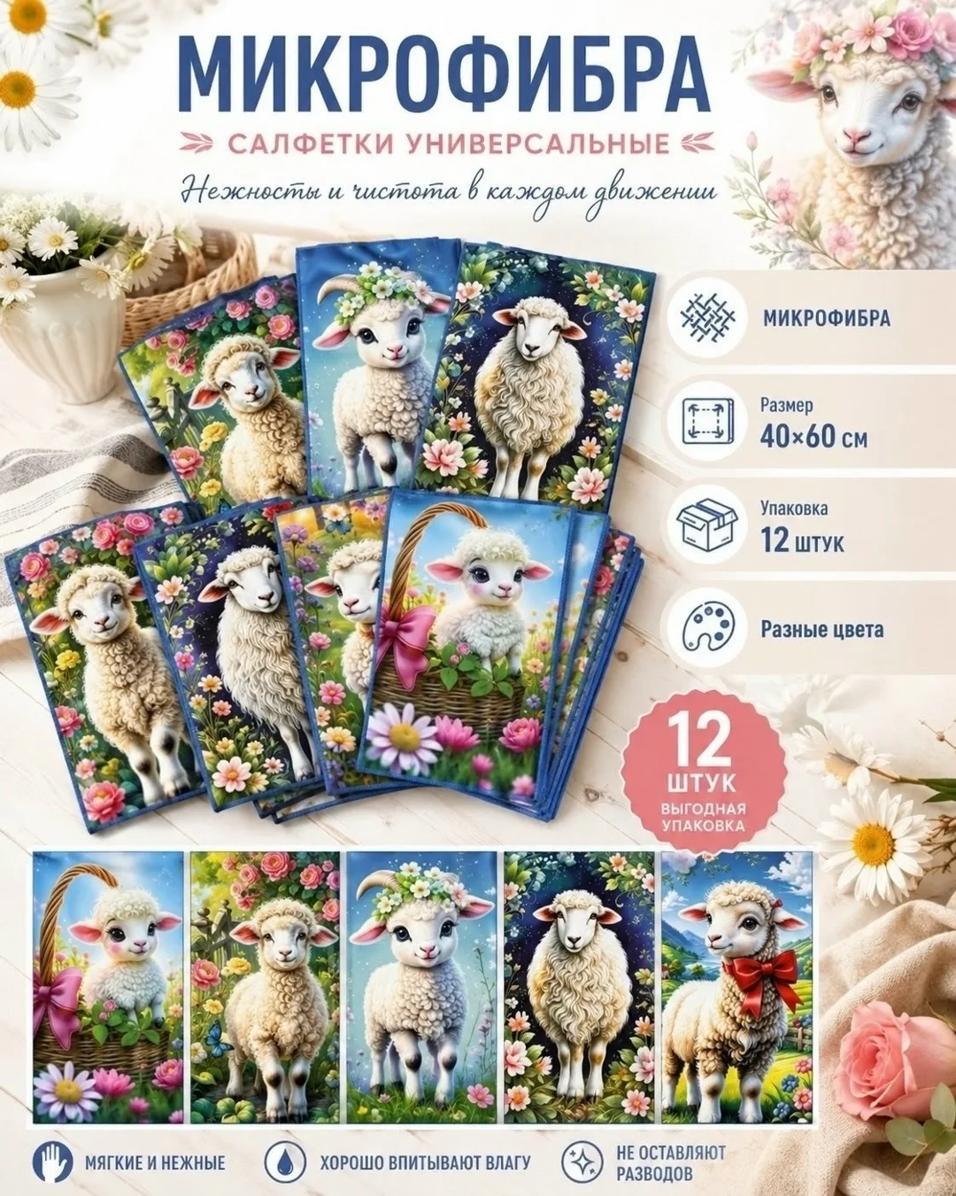 Салфетки микрофибра 40× — фото 1