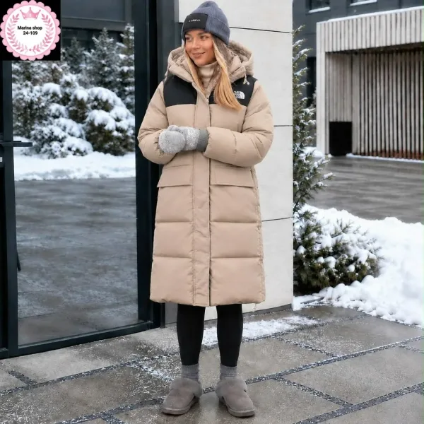 Стильная и тёплая зимняя куртка в нежном оттенки отличный вариант для повседневного образа в холодное время года — фото 6