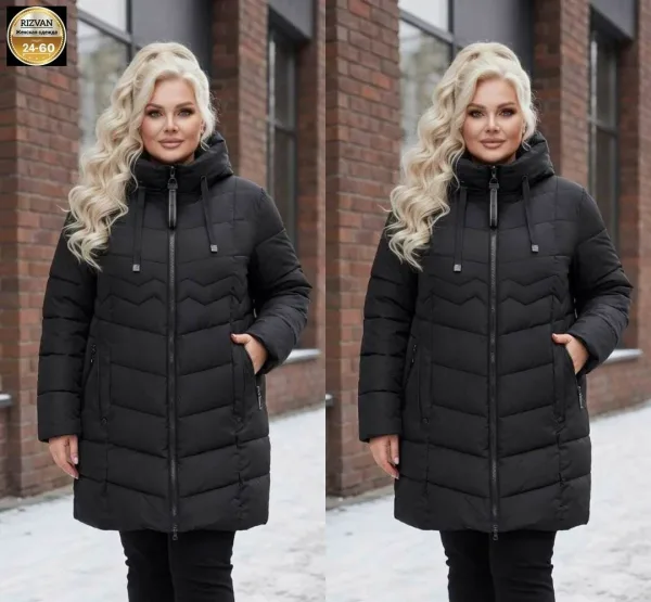 Зимняя куртка с капюшоном, удобная посадка и аккуратная стёжка — фото 1