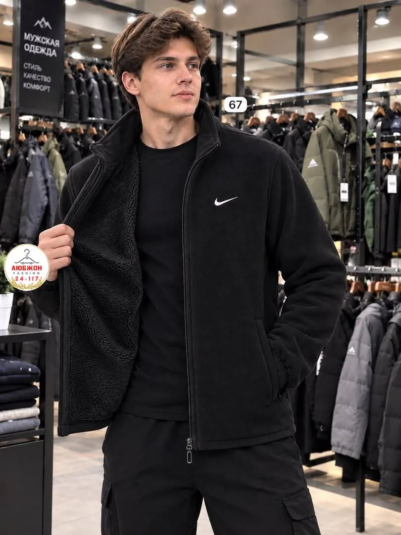 Флисовая куртка Nike с меховой подкладкой — фото 7