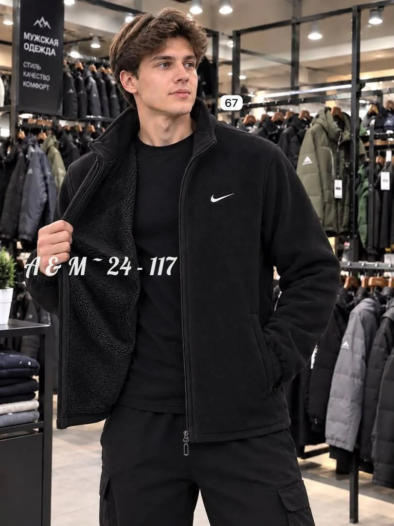 Флисовая куртка с мехом Nike — фото 7