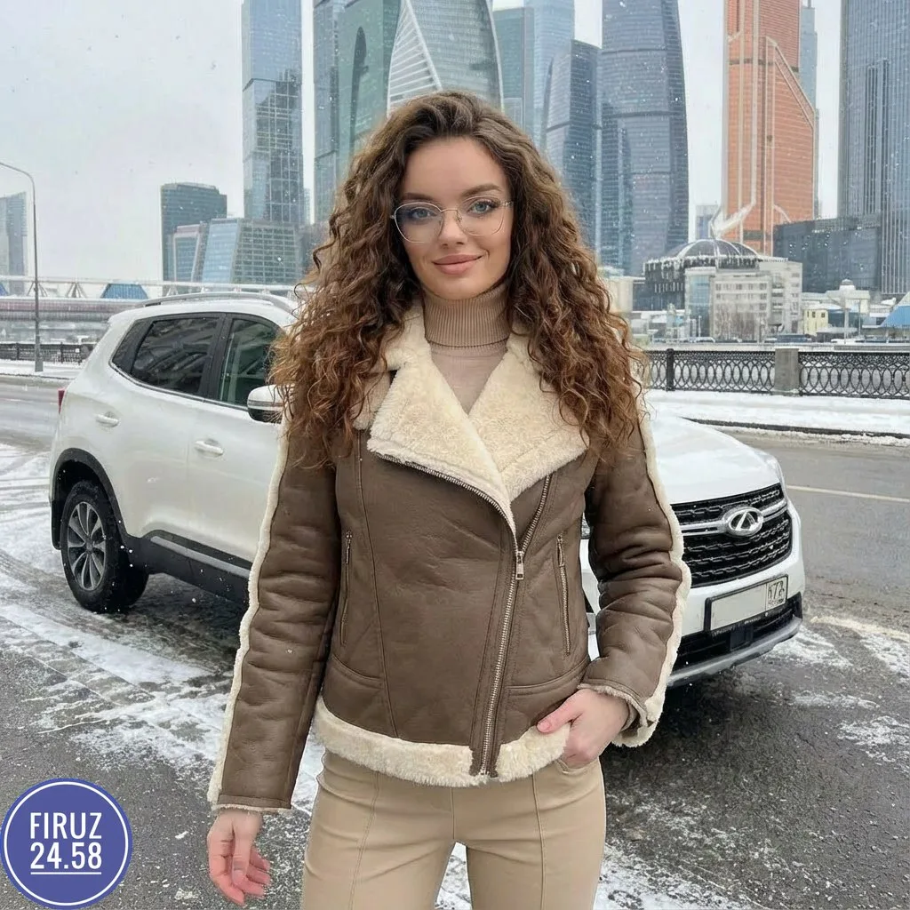 Дублёнка женская кожа внутри мех — фото 1