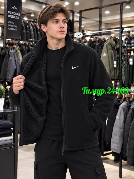 Флисовая куртка Nike с меховой подкладкой — фото 8