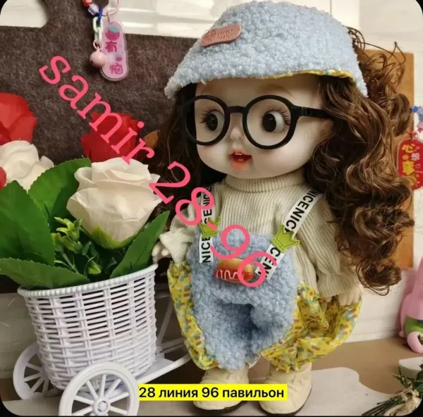 Игрушечная кукла для девочек, четыре варианта лица, тeмно-русые волосы, подвижные руки и ноги, набор одежды для смены об — фото 1