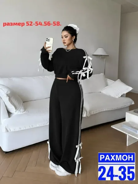 Костюм двойка из ткани двухнитка — фото 17