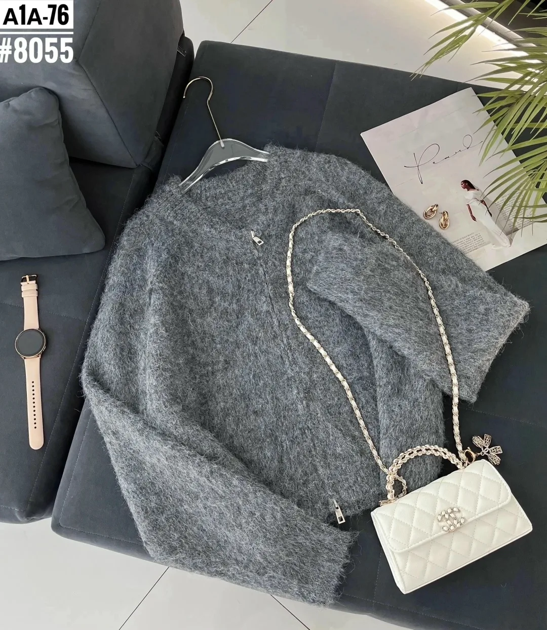 Вязанный свитер на замке — фото 13
