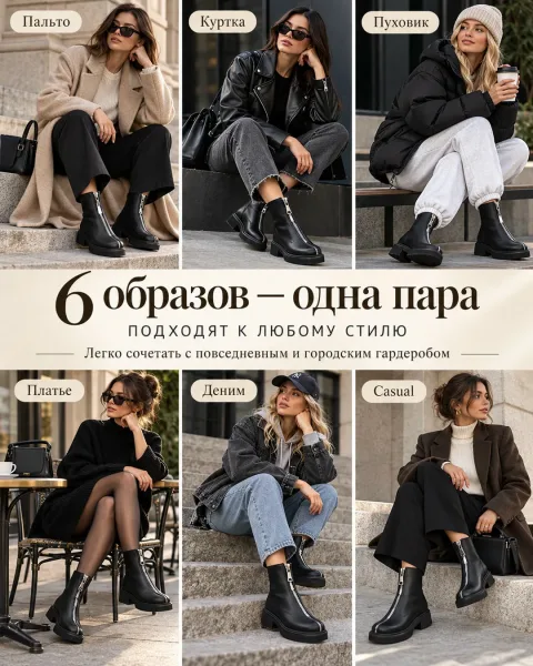 Ботинки женские осенние с натуральным мехом — фото 11