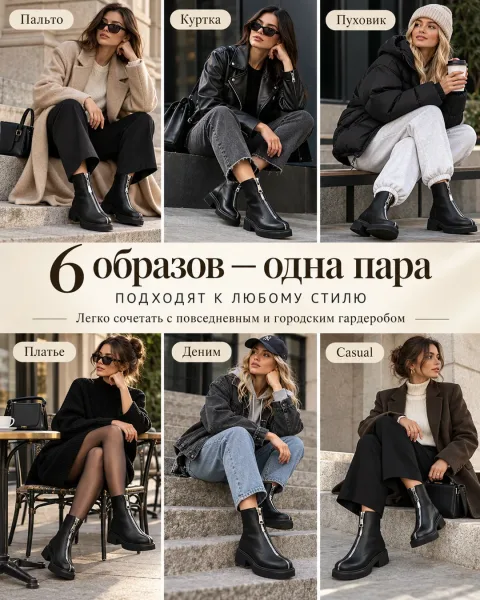 Ботинки женские осенние с натуральным мехом — фото 6