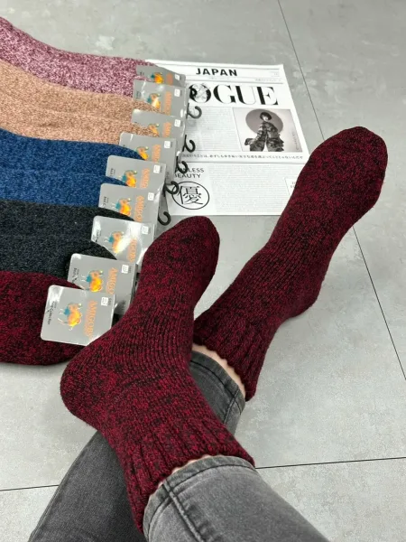 Носки женские из верблюжьей шерсти и хлопка — фото 12