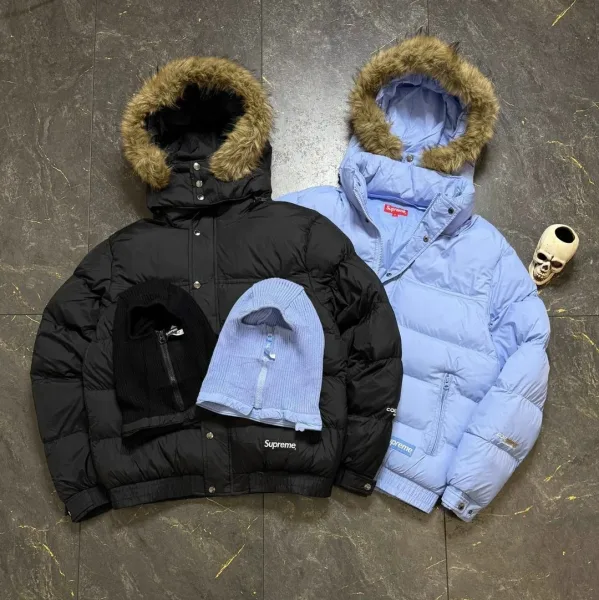 Куртка SUPREME, непромокаемая, с капюшоном и меховым воротником — фото 10