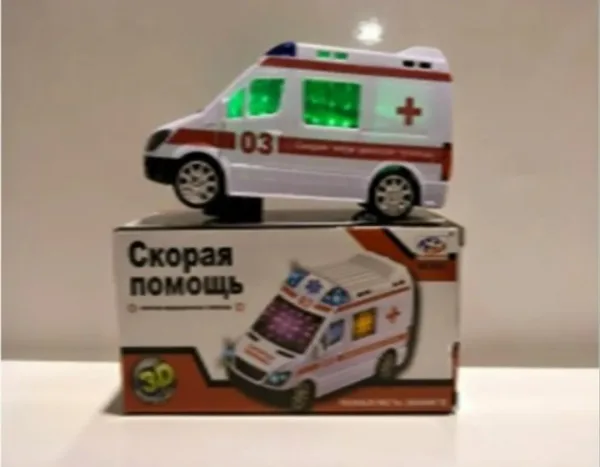 Игрушечная светящаяся машина с музыкой, имитирующая пожарную, полицейскую — фото 1