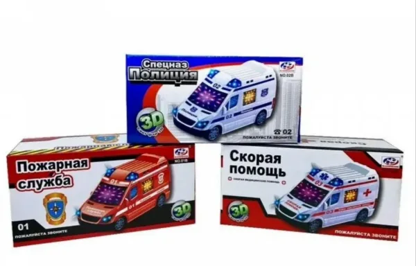 Игрушечная светящаяся машина с музыкой, имитирующая пожарную, полицейскую — фото 5