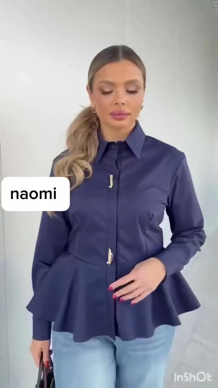 Рубашка с баской из натурального хлопка — видео