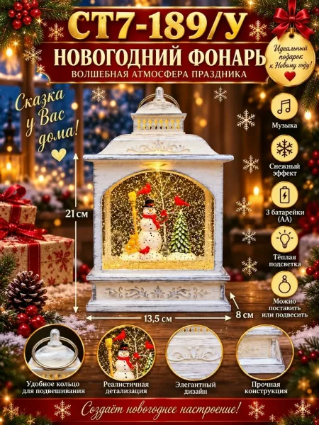 Новогодний фонарь со снегом 7 волшебных сюжетов — фото 8