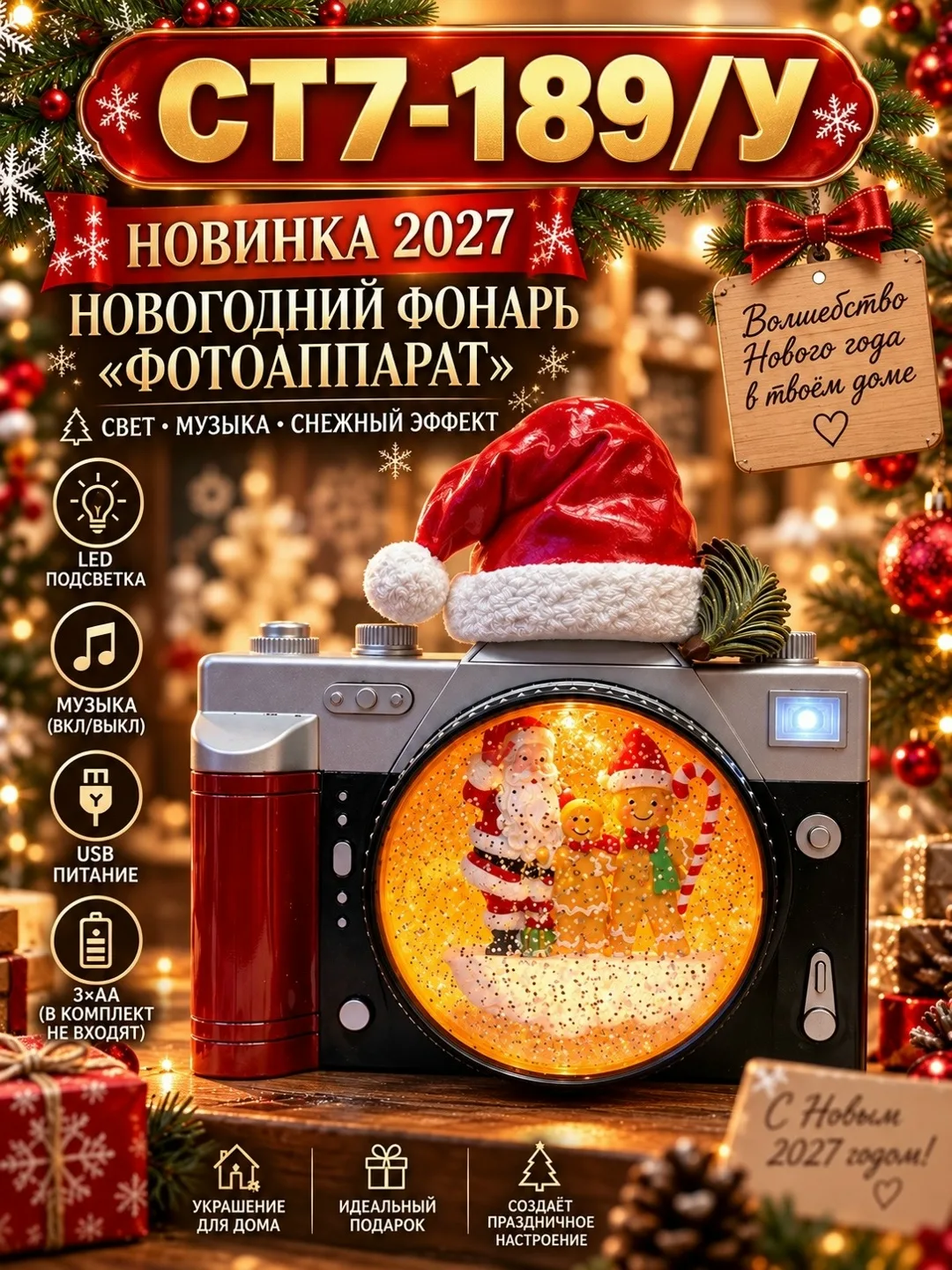 2027 — НОВОГОДНИЙ ФОНАРЬ ФОТОАППАРАТ — фото 1