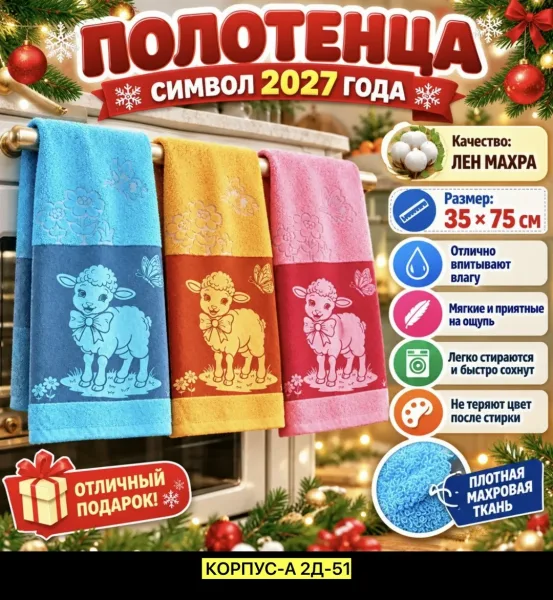 Плотные махровые полотенца из хлопка и льна — фото 4