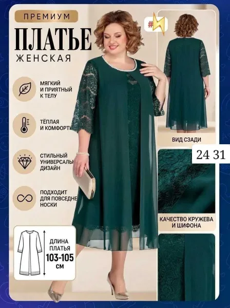 Платья Ткань гипюр подкладка — фото 3