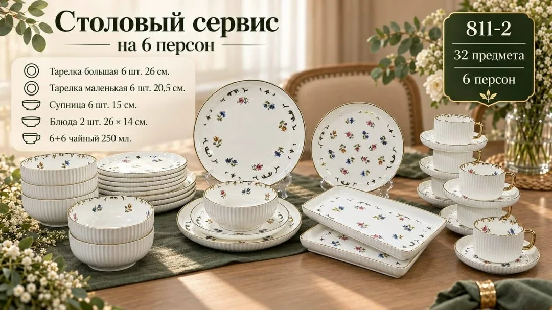 Набор 32 Предметов Керамика — фото 2