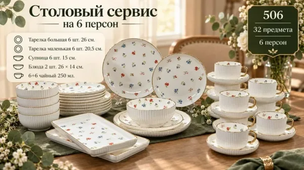 Набор 32 Предметов Керамика — фото 1