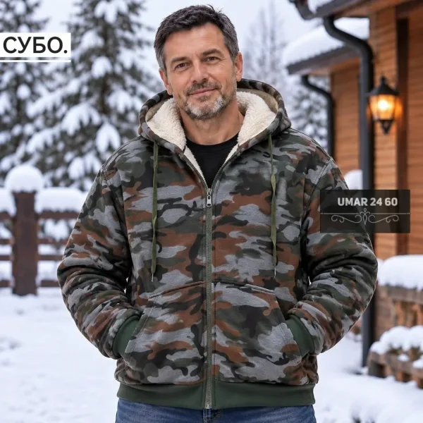 Утеплённая флисовая Толстовка С мехом прямо зима — фото 3