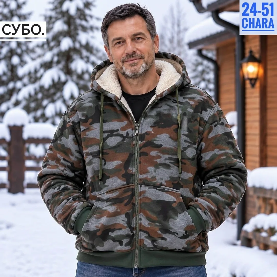 Утеплённая флисовая Толстовка С мехом прямо зима — фото 2
