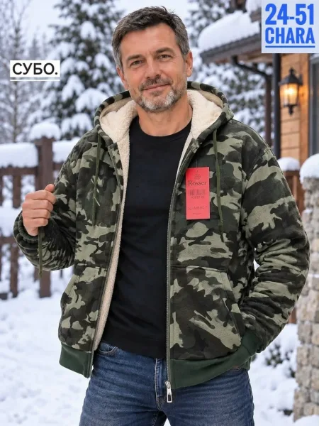 Утеплённая флисовая Толстовка С мехом прямо зима — фото 3