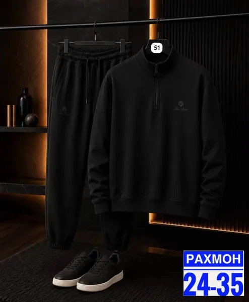 Мужской костюм из теплого флиса с начесом, с вышивкой (не — фото 1