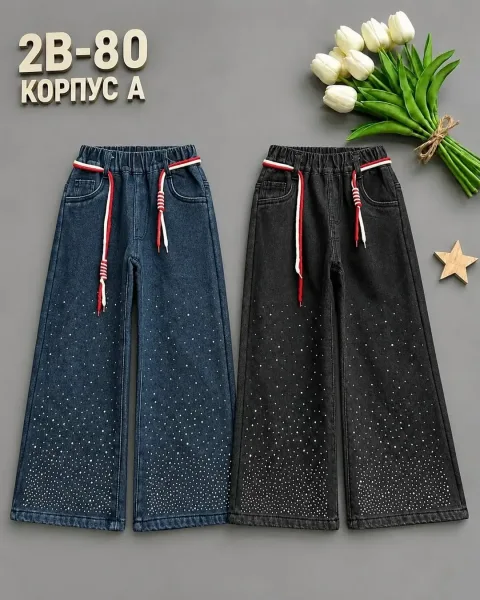 Джинсы из хлопка с начесом, подходят для повседневной носки — фото 1