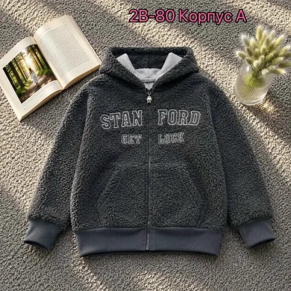 Кофта из хлопка с начесом, подходит для повседневного ношения — фото 3