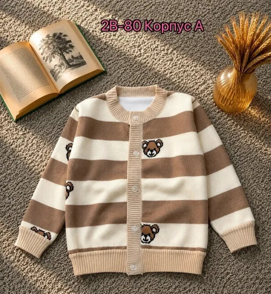 Кофта из хлопка с начесом, подходит для детей ростом 80–98 — фото 1
