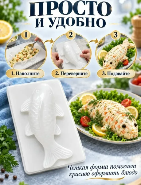 Форма рыба для салата под шубой — фото 2