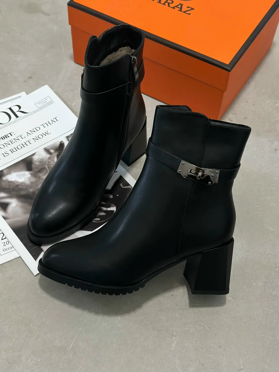 Ботинки зимние HERMES из натуральной шерсти — фото 1